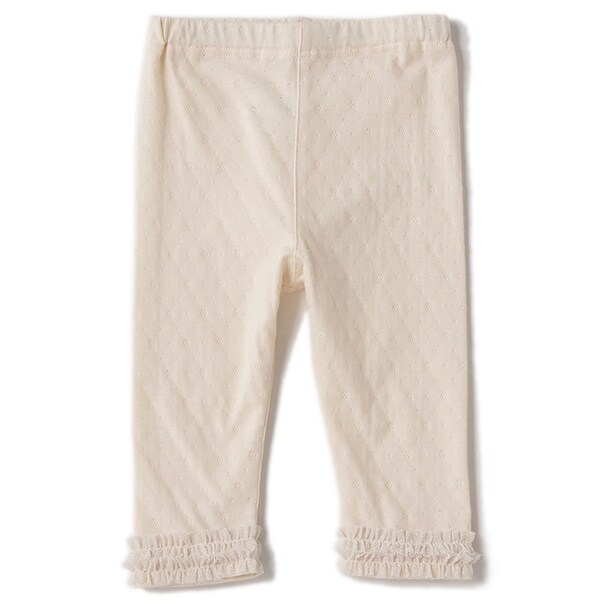 オーガニックコットン 裾チュールフリルレギンス【日本製】