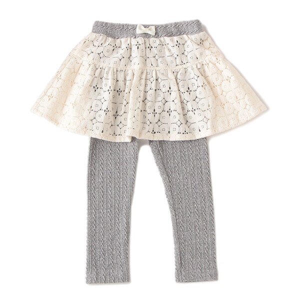 オーガニックコットン アイリッシュスカートつきケーブルレギンス【日本製】