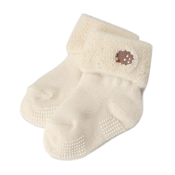 オーガニックコットン パイル刺しゅうソックス【日本製】