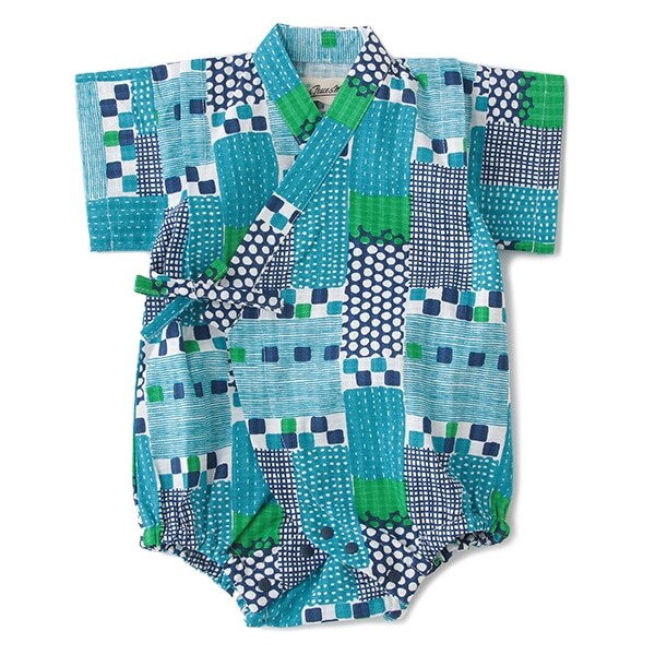 接触冷感 イロイロモザイク甚平オール