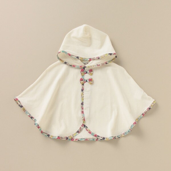 小花柄パイピングUVカットケープ