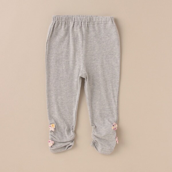 小花柄リボン9分丈レギンス