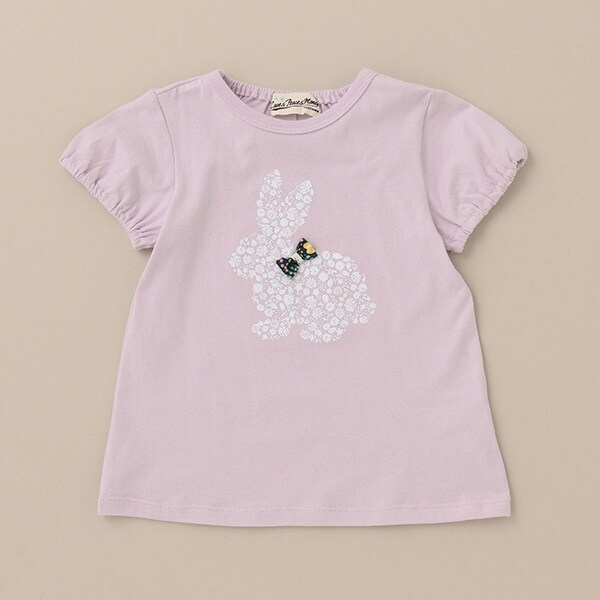 フラワーうさぎ半袖Tシャツ