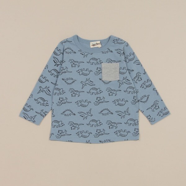 ゆるザウルス総柄長袖Tシャツ