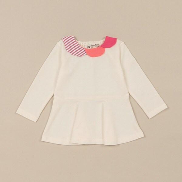 カラフル衿ペプラムトレーナー