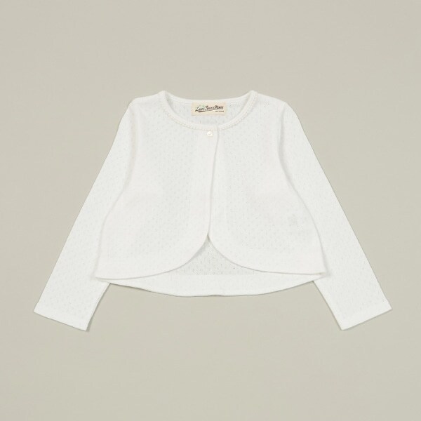 パターンメッシュ長袖ボレロ