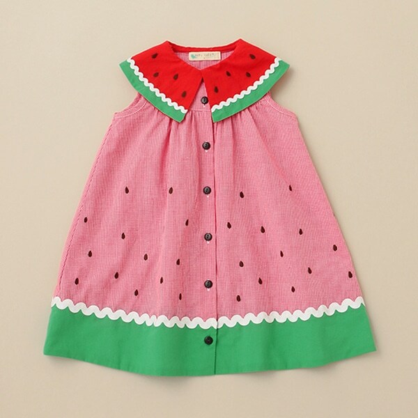 スイカギンガムワンピース