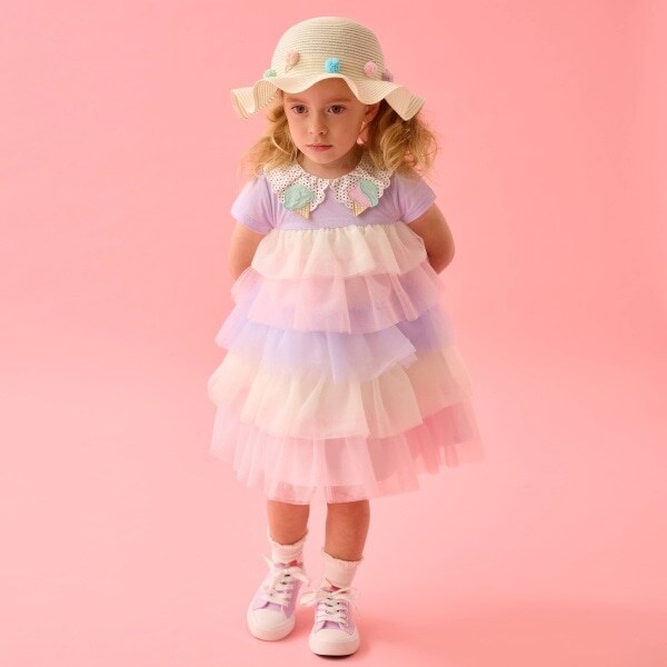 アイス衿チュールワンピース