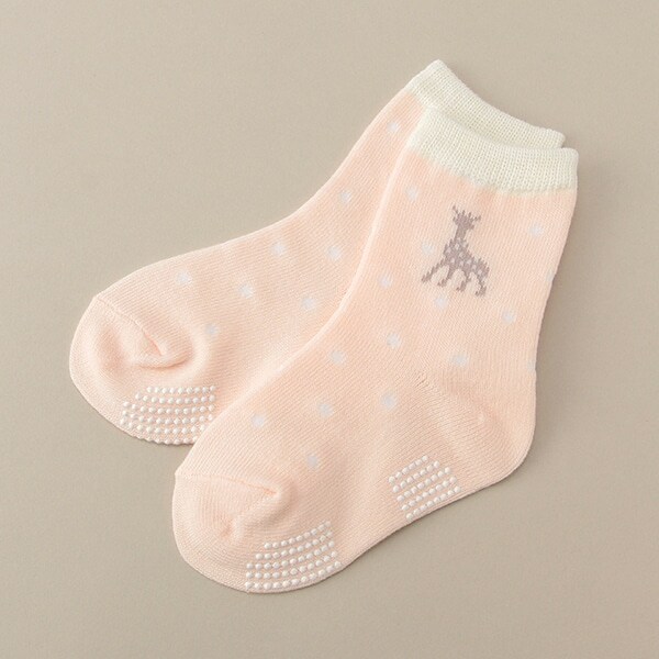 はき口ラインドットソックス 【日本製】