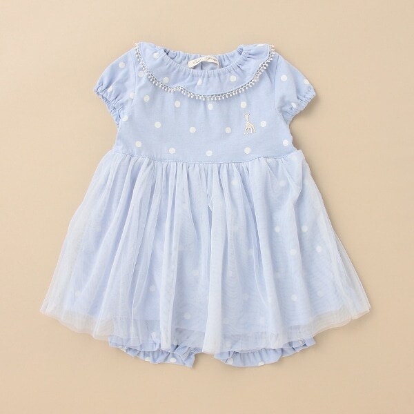 ドット天竺チュールつきワンピーススーツ【日本製】