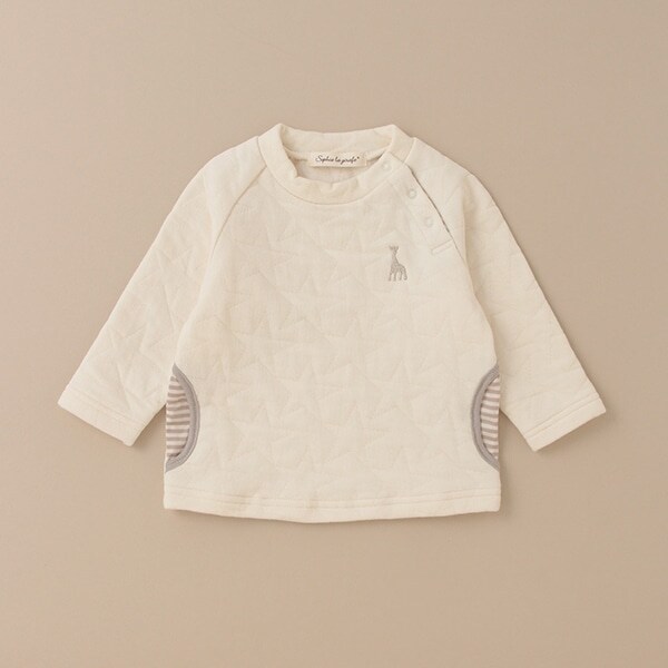 星柄キルト長袖トレーナー【日本製】