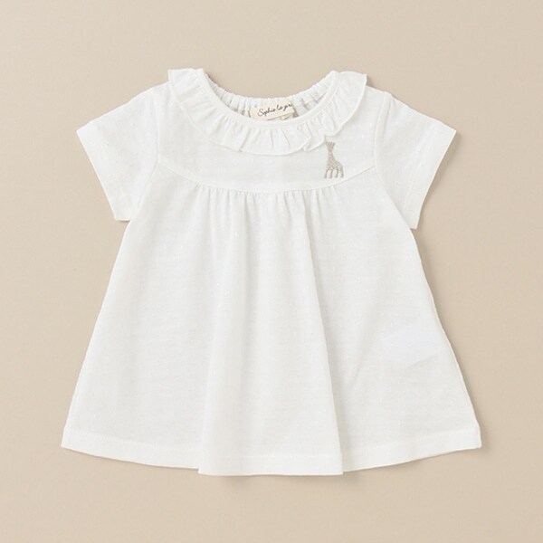 衿フリル半袖Tシャツ【日本製】