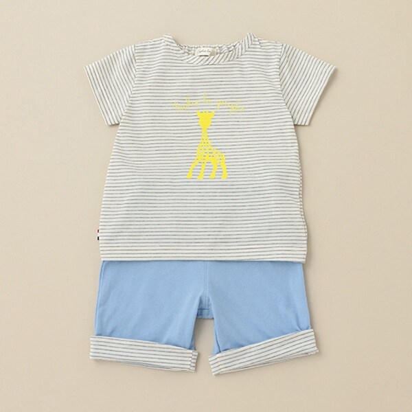 Ptボーダー半袖スーツ【日本製】