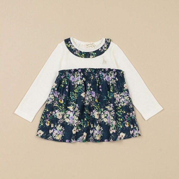 ブライトスムース花柄チュニック【日本製】