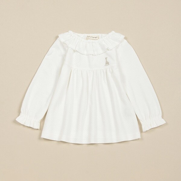 フリル衿スムースブラウス【日本製】