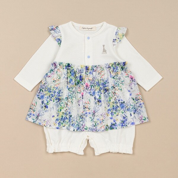 ブライトスムース花柄ロンパース【日本製】