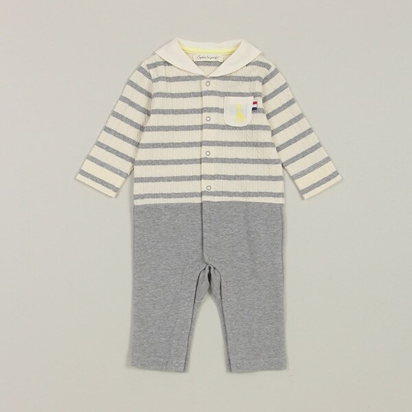 ジャカードボーダーセーラーカバーオール【日本製】