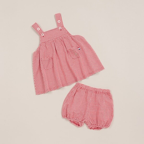 サッカーチェックジャンパースカート+ブルマセット【日本製】