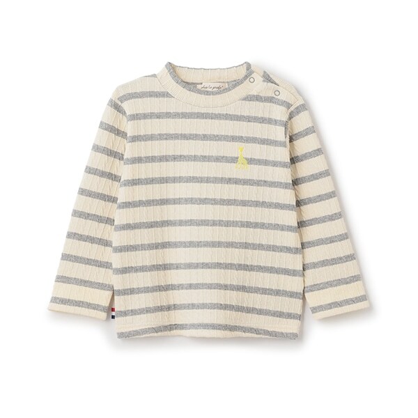 ジャカードボーダー長袖Tシャツ