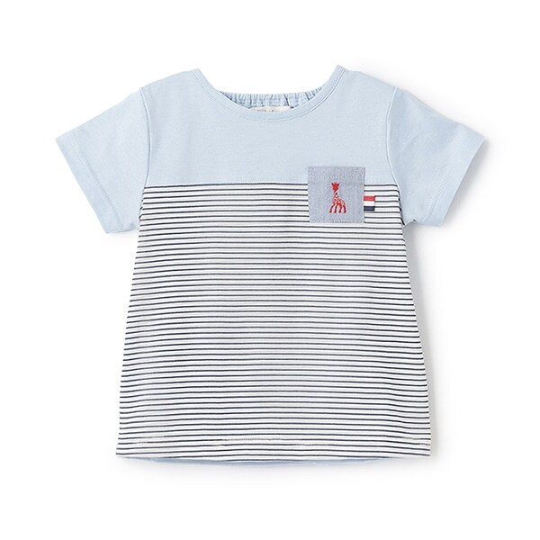 ボーダー切替半袖Tシャツ