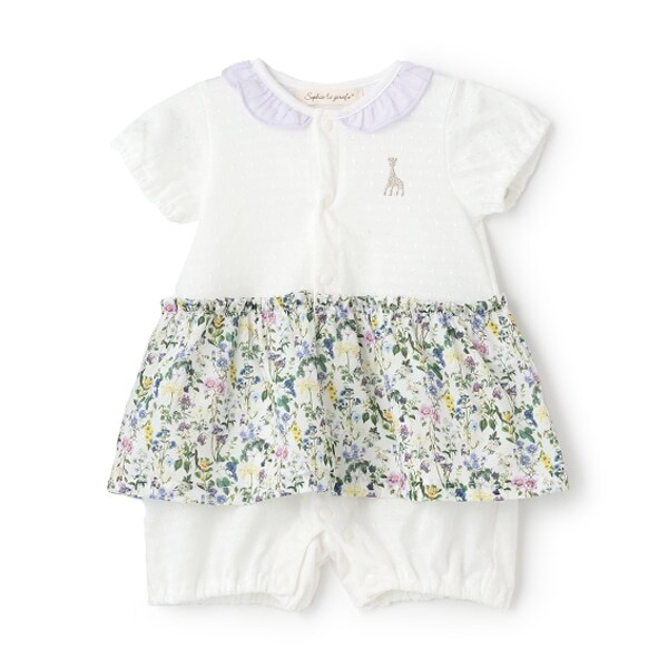 ボタニカル柄ショートオール