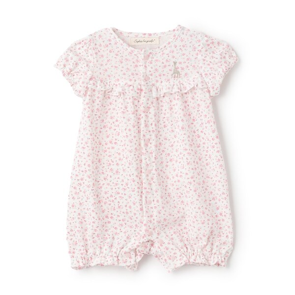 花柄天竺ショートオール