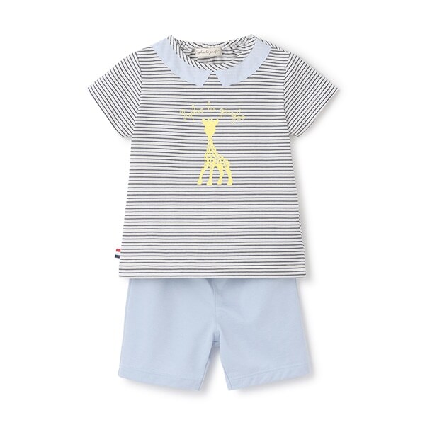 プリントボーダー半袖スーツ【日本製】