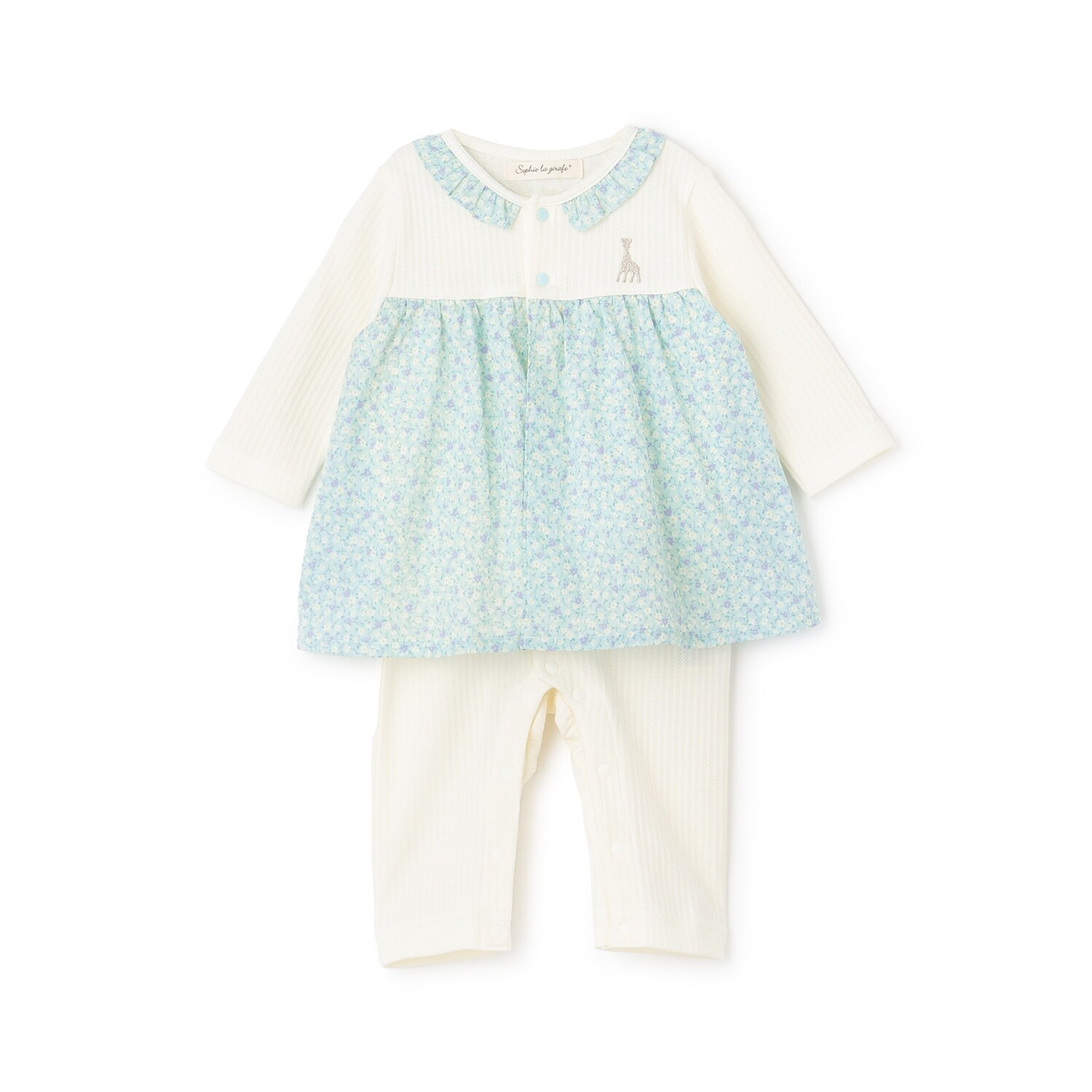 小花柄カバーオール【日本製】