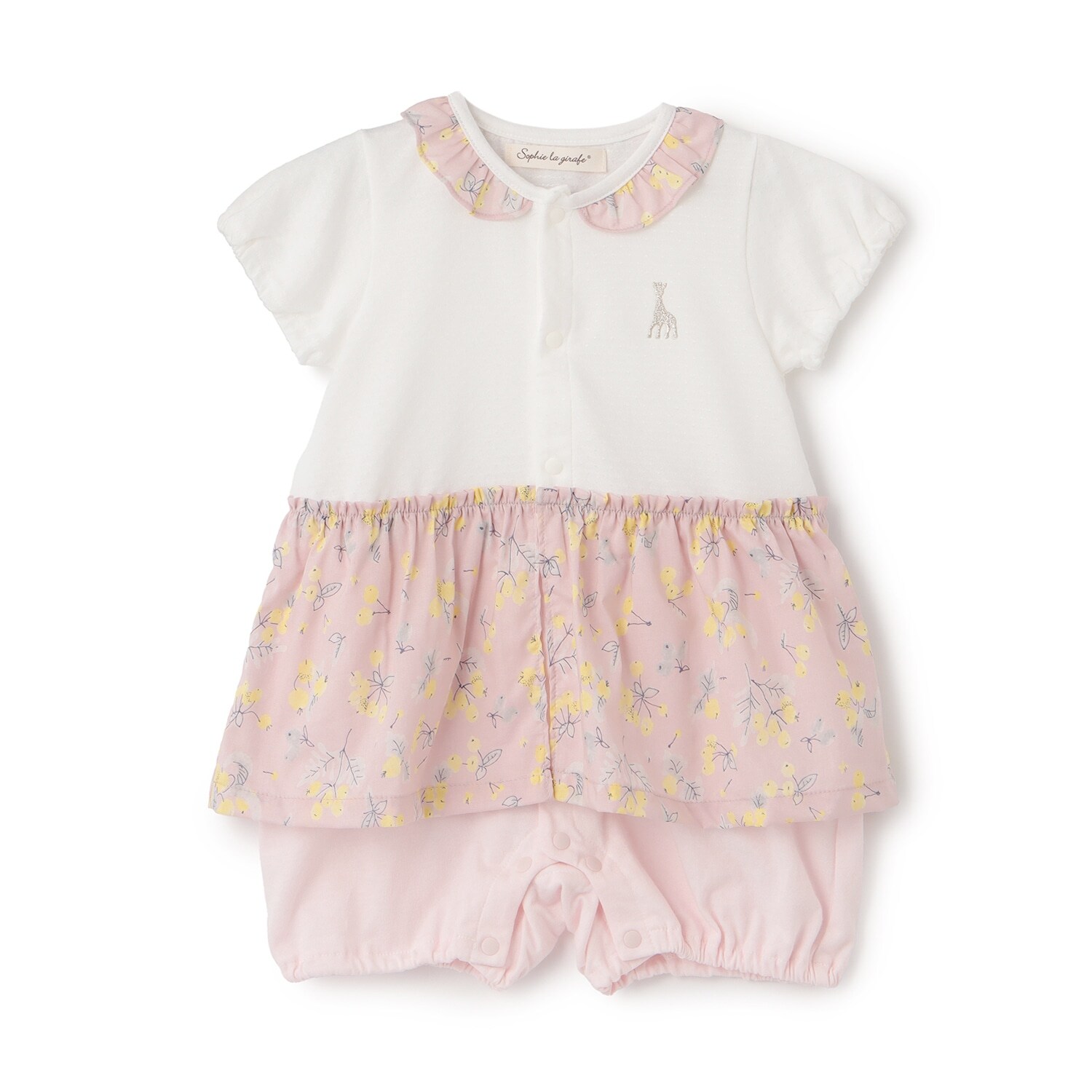 実と葉っぱ柄ショートオール【日本製】