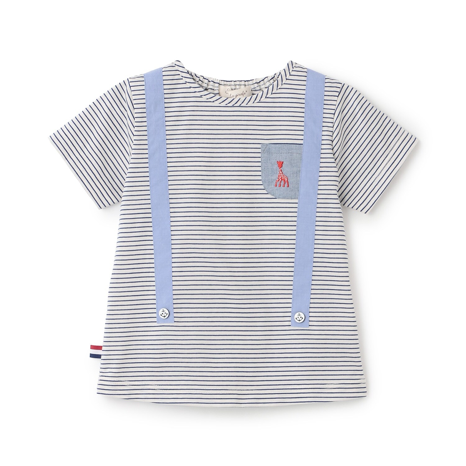 ボーダーサスペンダー半袖Ｔシャツ【日本製】