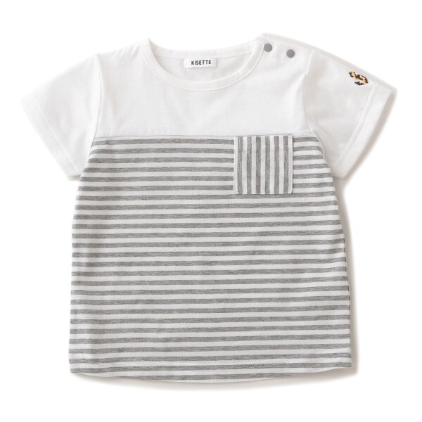 【KISETTE】 ボーダー切り替えTEE【日本製】