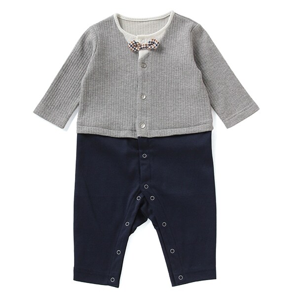 【KISETTE】 ギンガムチェックネクタイカバーオール【日本製】