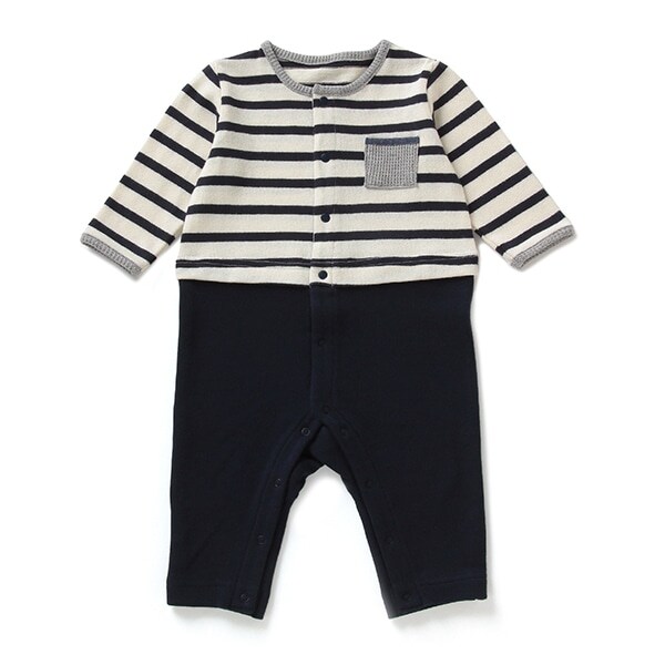 【KISETTE】 ボーダーカバーオール【日本製】