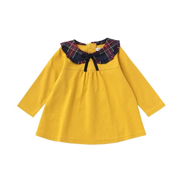 【KISETTE】チェック衿長袖Tシャツ【日本製】