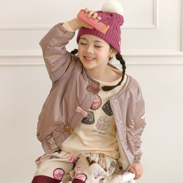 ポリエステルタフタ リボンモチーフジャケット(100~160)