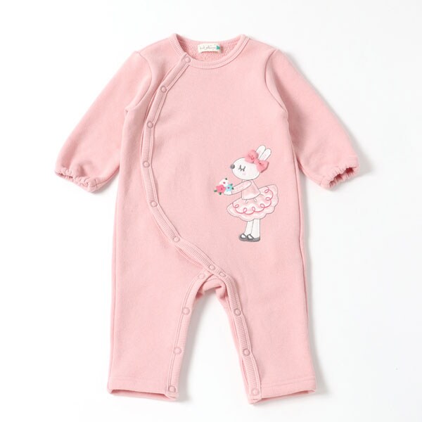 mimiちゃんアップリケの裏毛カバーオール(Free)