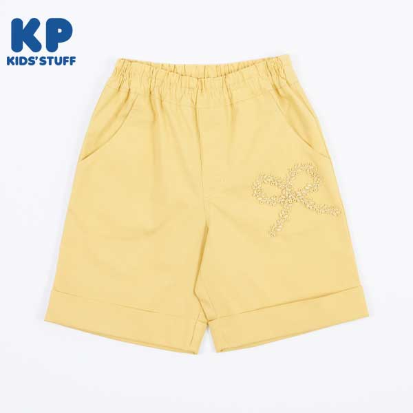 スカラップカットのストレッチブロードハーフパンツ(90)