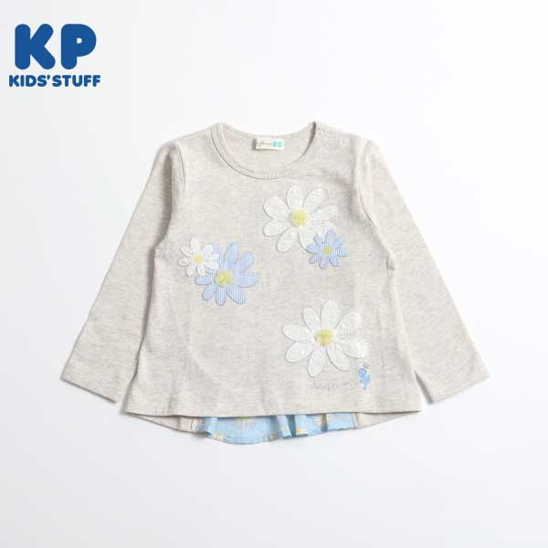 後ろ切り替えデイジー柄長袖Tシャツ(90)