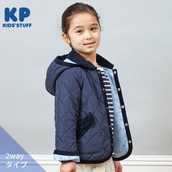 KP 星座プリント裏地キルトジャケット(90～160)