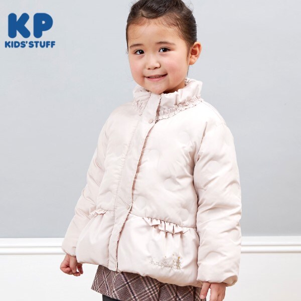 KP(ケーピー)水玉エンボス中綿コート(90～130)