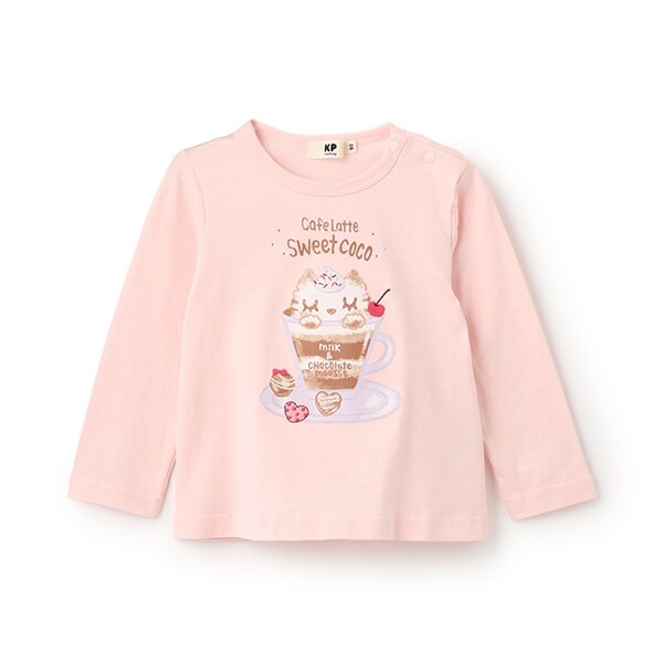 ラテcocoプリント長袖Tシャツ