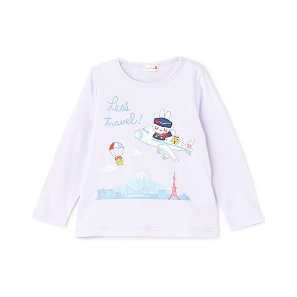 日本製/トラベルmimi長袖Tシャツ(100～140cm)