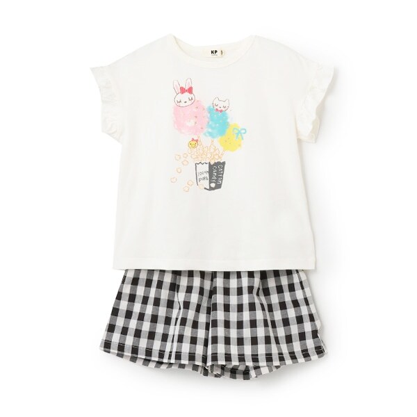 3柄スイーツmimiプリントT+キュロットセット