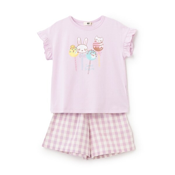 3柄スイーツmimiプリントT+キュロットセット