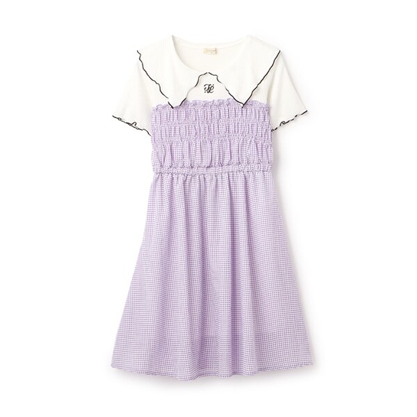 ギンガムチェックドッキングワンピース