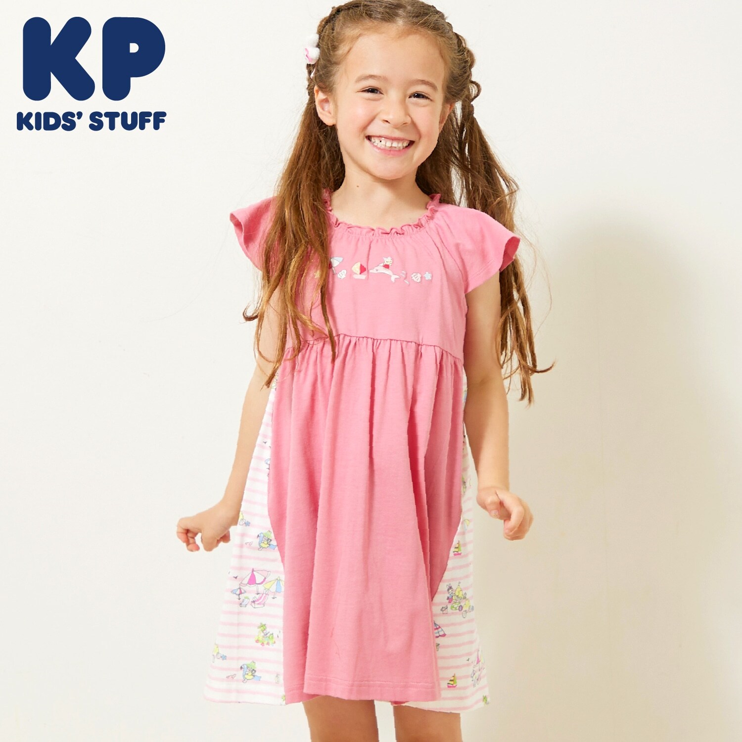 mimiちゃんリゾート柄 キシリトール加工ワンピース