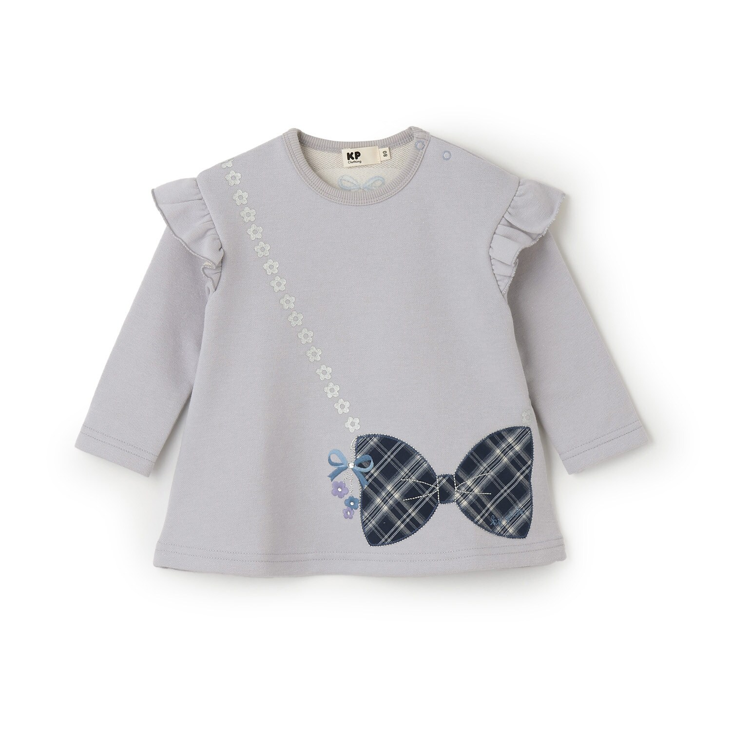 ポシェット風アップリケ ラメ裏毛チュニック