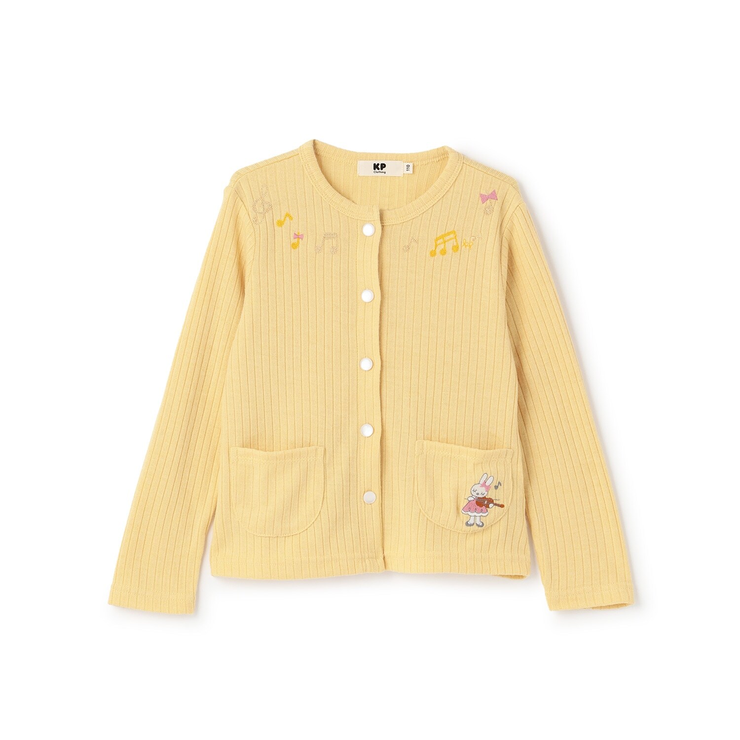 音符刺シュウ ワイドテレコ カーディガン