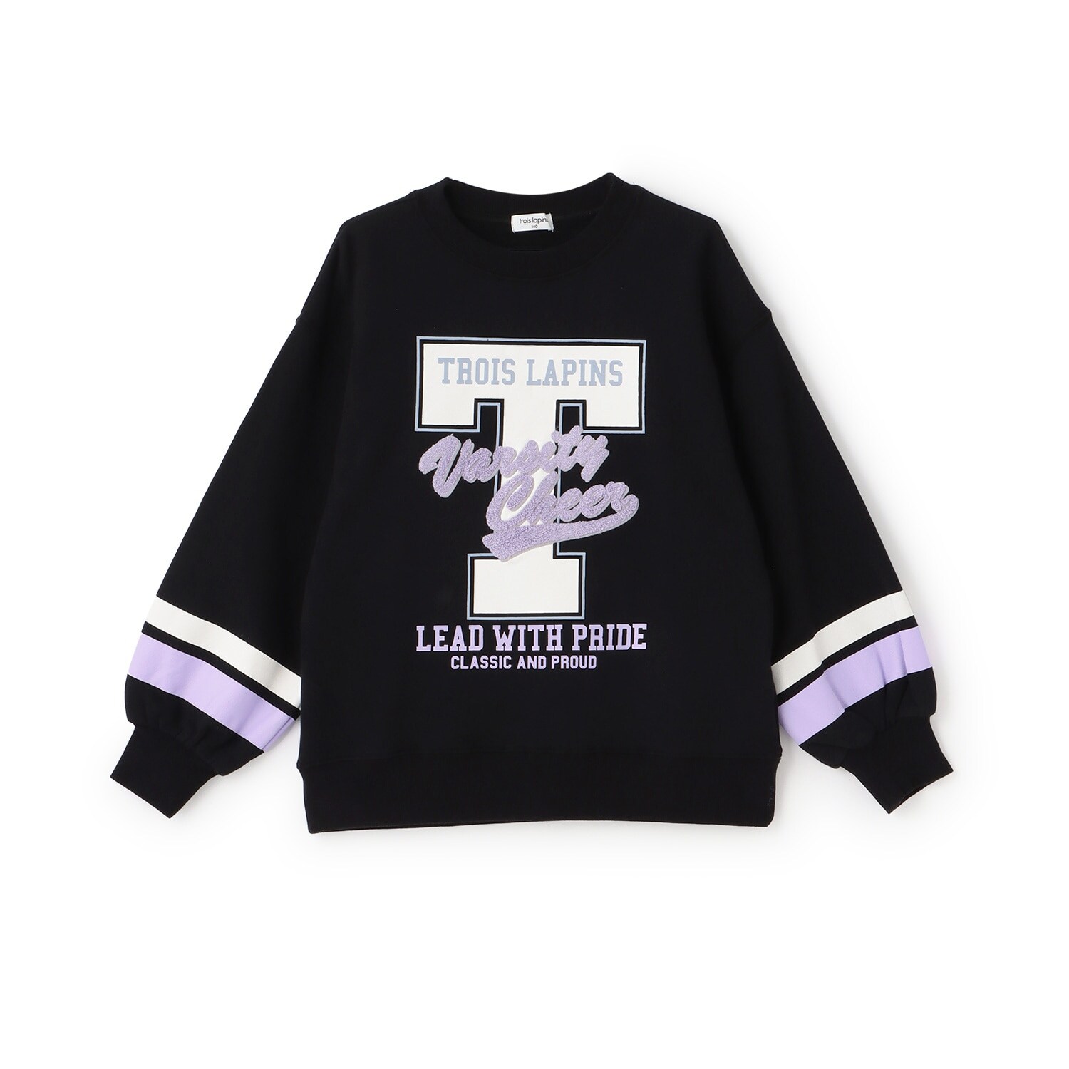 【Trois Lapins】 ビッグイニシャル カレッジトレーナー