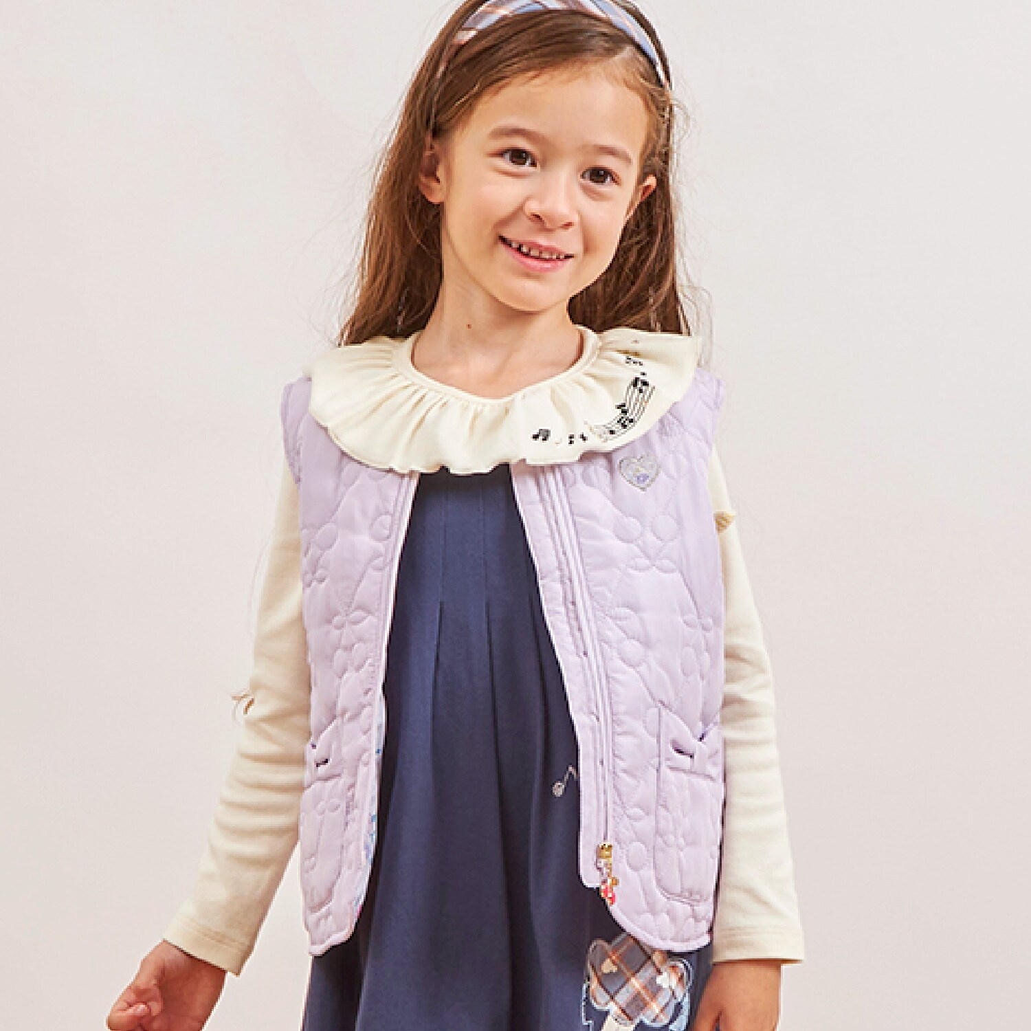 チェリーキルトタフタ ジップアップベスト